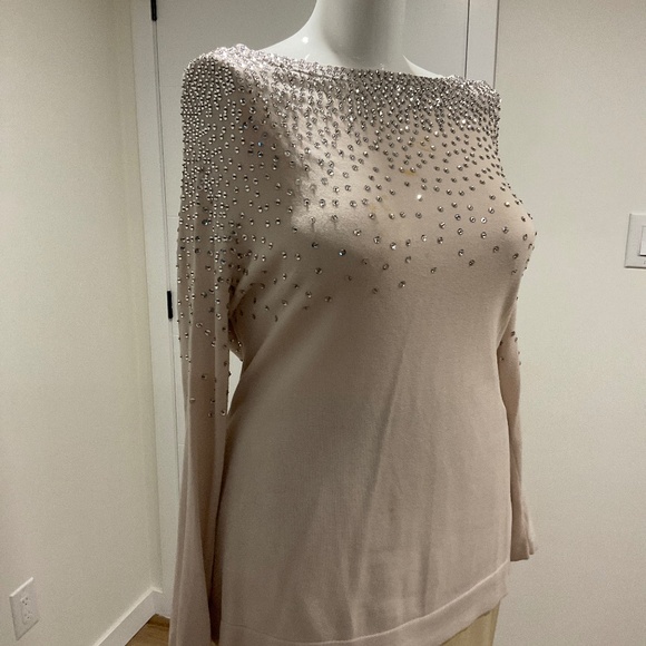 Elegant Cream Sweater with Silver Embellishments - Picture 7 of 10